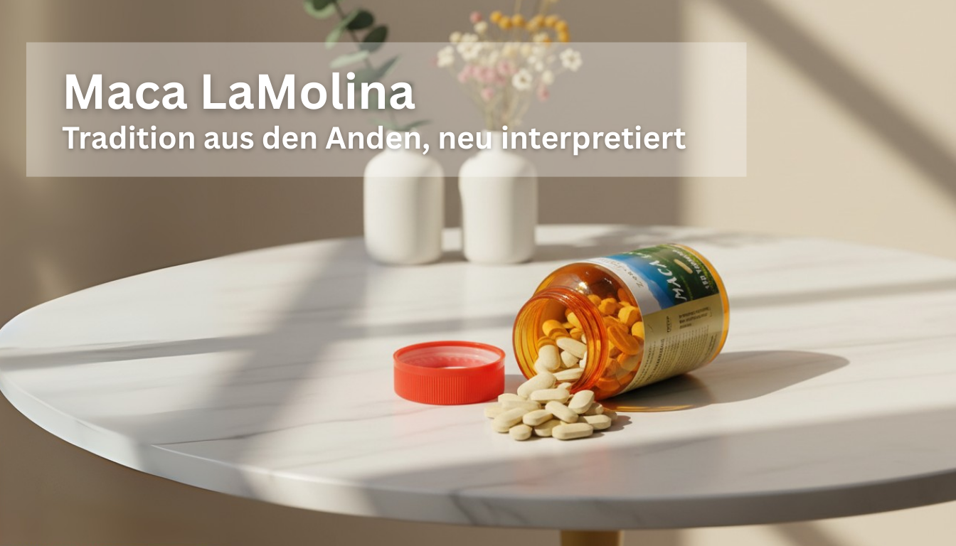 Maca La Molina Tabletten auf Tisch