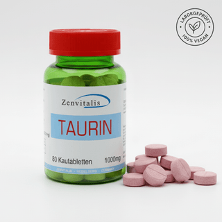 Taurin Kautabletten mit Himbeer Geschmack