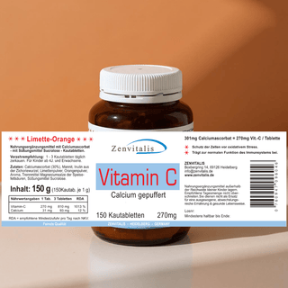 Vitamin C - 150 Kautabletten Limette-Orange