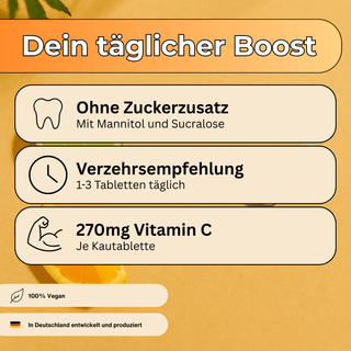 Vitamin C - 150 Kautabletten Limette-Orange