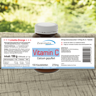 Vitamin C - 150 Kautabletten Limette-Orange